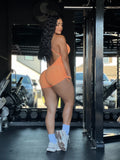 Orange wallpaper romper
