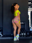 Neon star romper