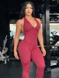 Wine jumpsuit
