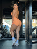 Orange wallpaper romper