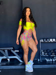 Neon star romper