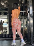Orange leopard jumpsuit