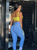 Yellow and blue wallpaper set