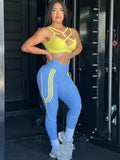 Yellow and blue wallpaper set