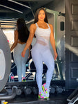 White wallpaper jumpsuit