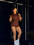 Brown liso romper