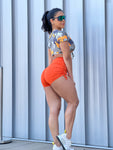 Orange short set