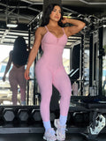 Baby pink wallpaper jumpsuit