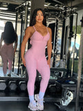 Baby pink wallpaper jumpsuit