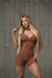 Brown wallpaper romper