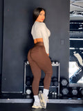 Brown cream leggings set