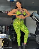 Neon yellow leopard set