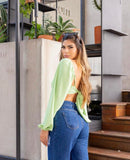 Cathy light green top