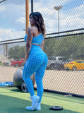Turquoise polka dots set