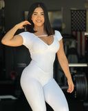 White wallpaper jumpsuit