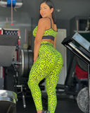 Neon yellow leopard set