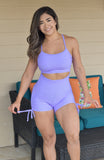 Lilac bubble texture short set